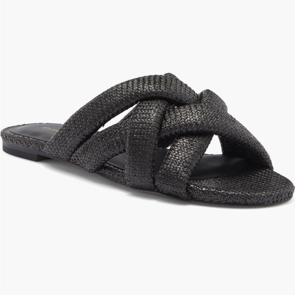 STUART WEITZMAN RAFFIA SLIDE SANDLE SIZE 6 NEW main image 4